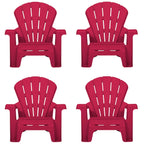 Garden Chairs - Red 4 Pack